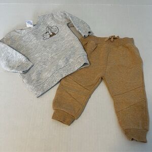 Disney Winnie The Pooh | Tan Joggers Relaxed Fit Sweatpants | 6-9M